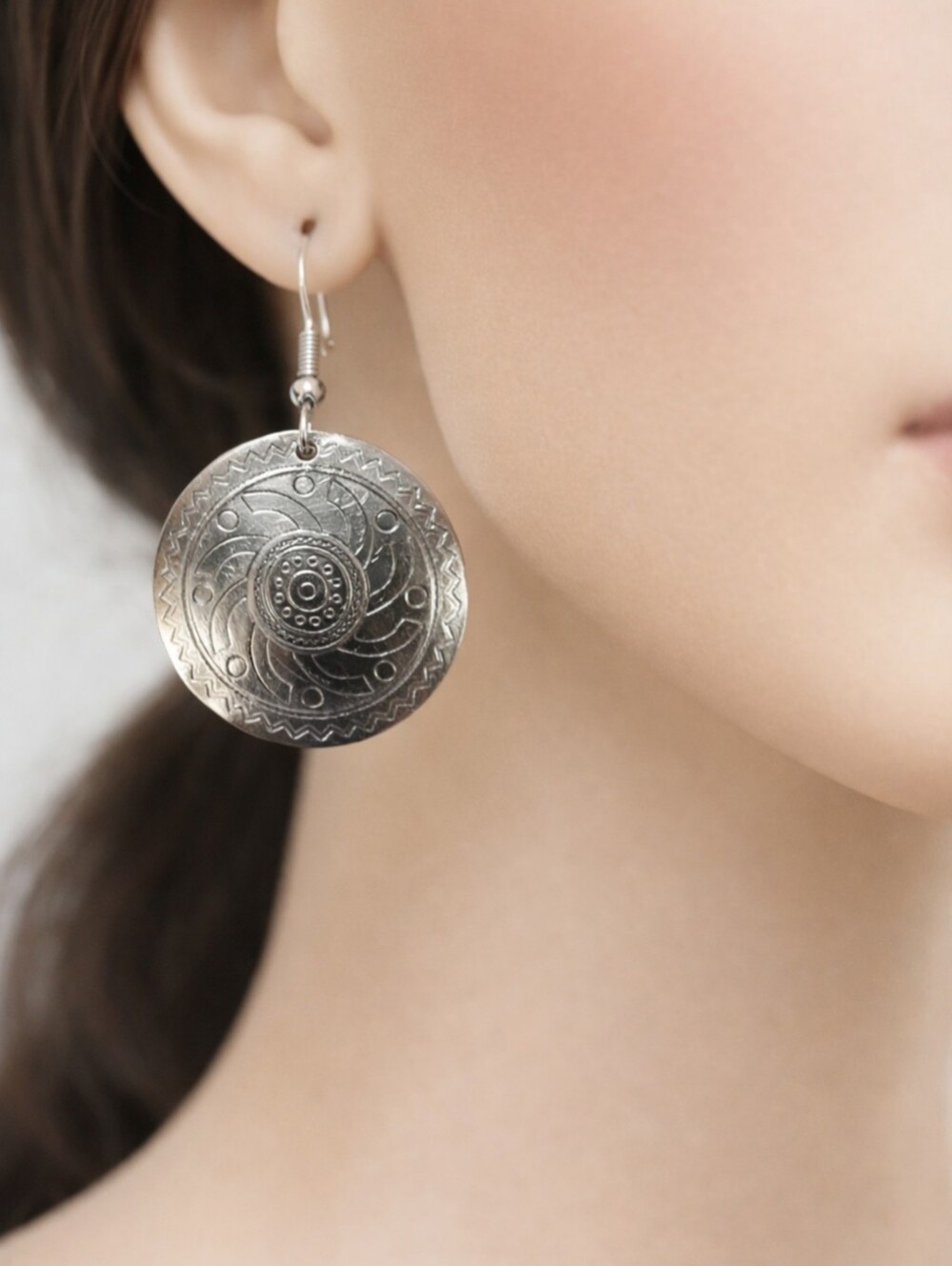 Intricate Silver Drop Earrings – Lightweight Women’s Fashion Statement Jewelry